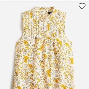 J crew Pintuck cotton poplin top in sunny bloom Size medium floral